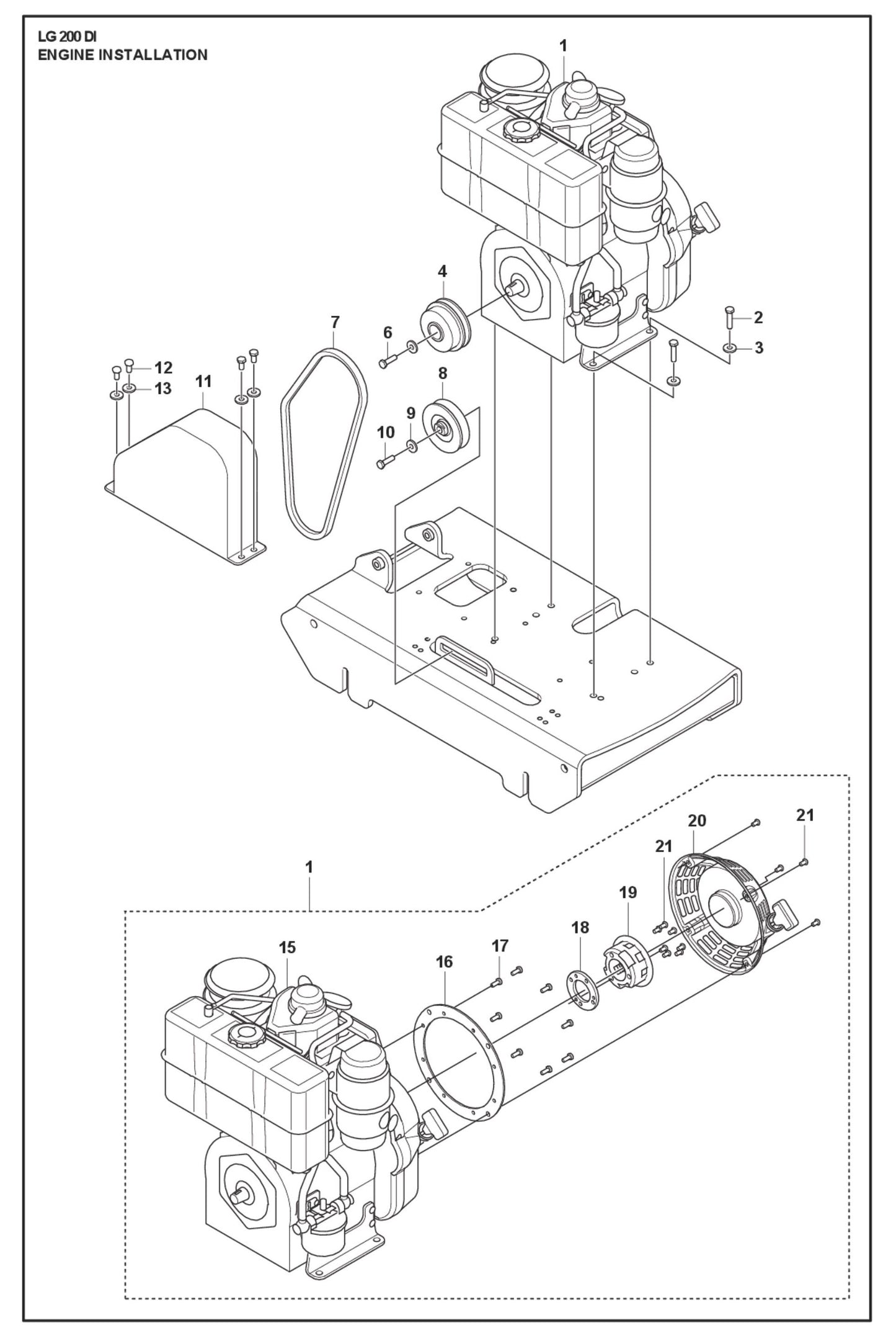 Engine Installation Parts For LG 200 Diesel By Husqvarna