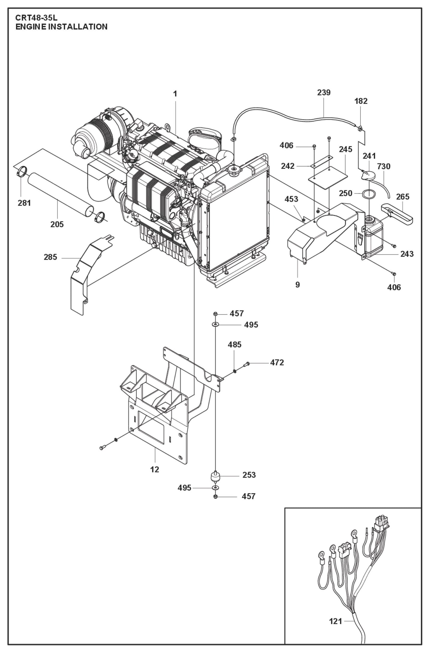 Engine Installation Parts For Ride On Trowel CRT 48 Diesel By Husqvarna