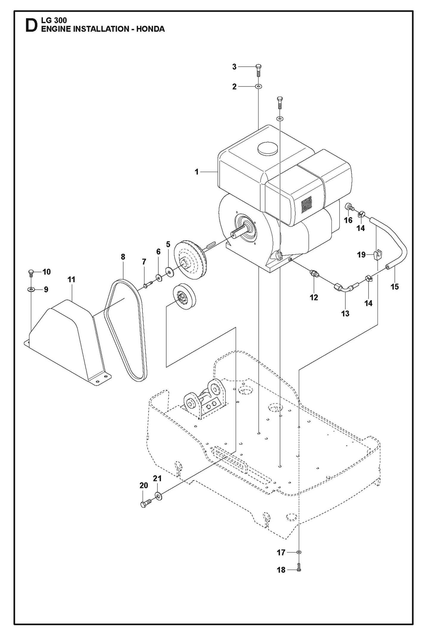 Engine Installation - Honda Parts For LG 300 Diesel By Husqvarna
