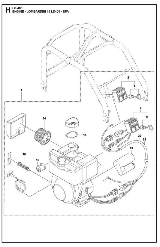 Engine - Lombardini 15 LD400- EPA Parts For LG 400 Diesel By Husqvarna