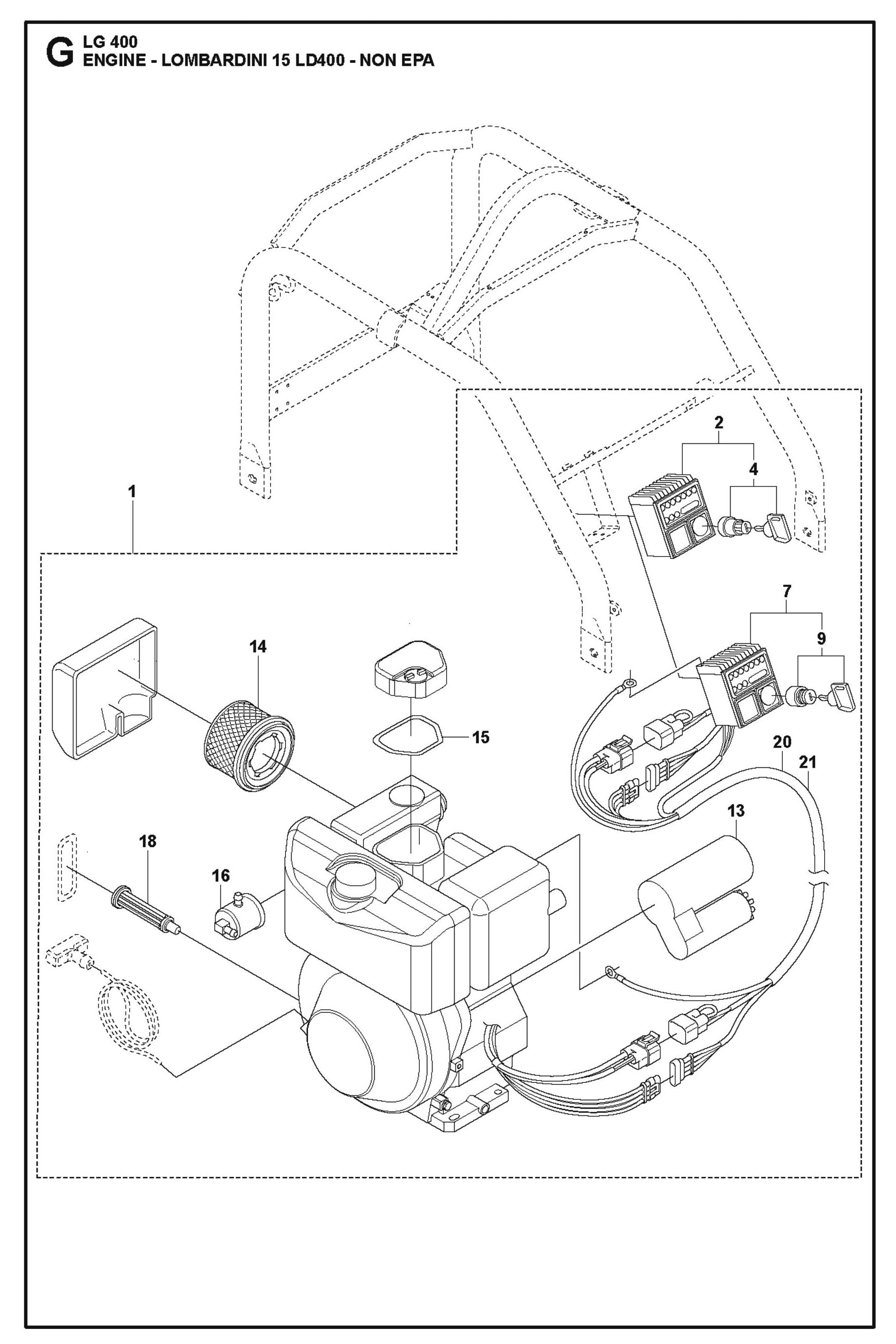 Engine - Lombardini 15 LD400- Non EPA Parts For LG 400 Diesel By Husqvarna