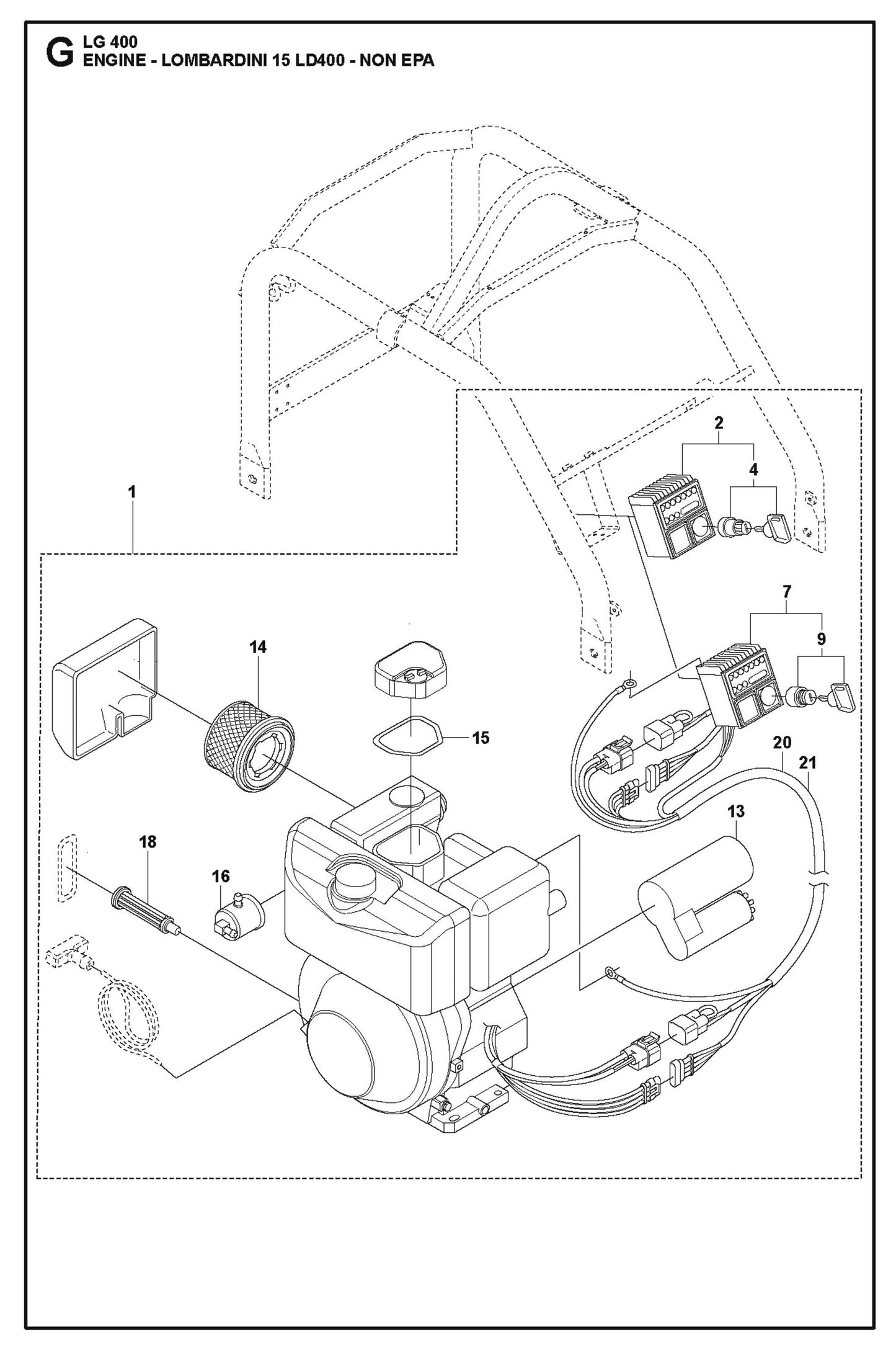 Engine - Lombardini 15 LD400- Non EPA Parts For LG 400 Diesel By Husqvarna