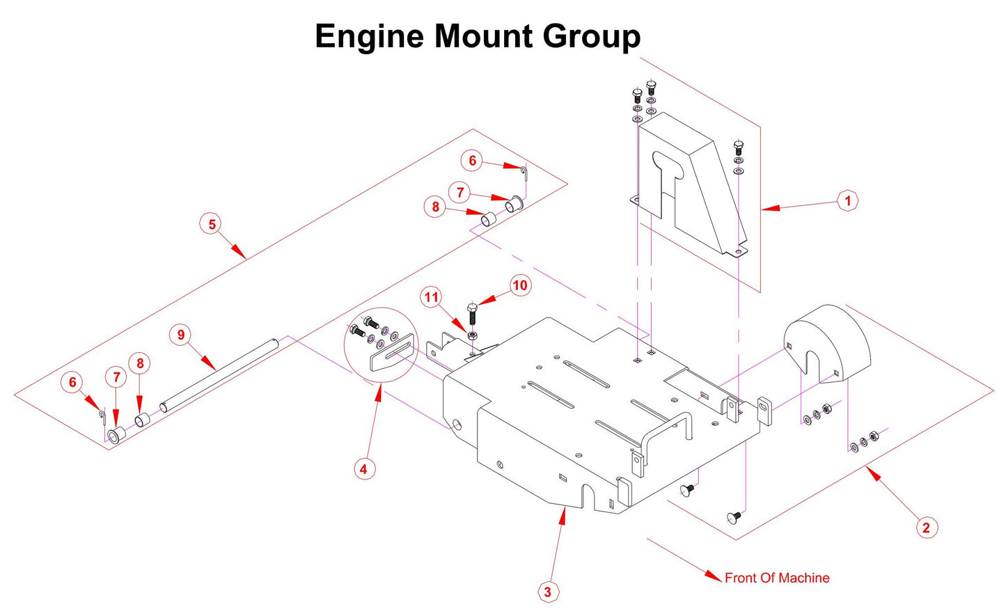 C1318P Engine Mount Group Parts By Norton Clippers