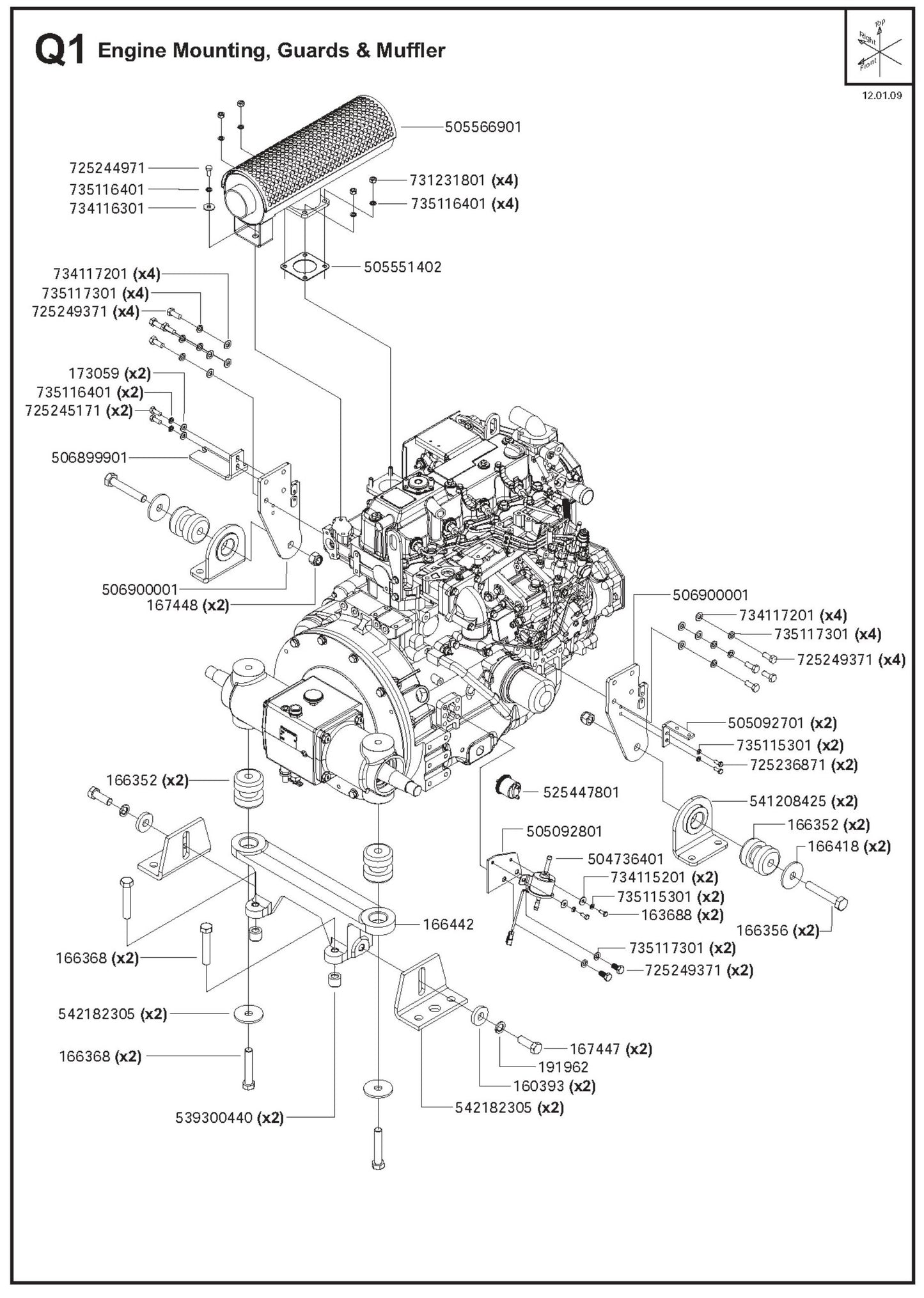 Engine Mounting, Guards And Muffler Parts For FS6800 D By Husqvarna