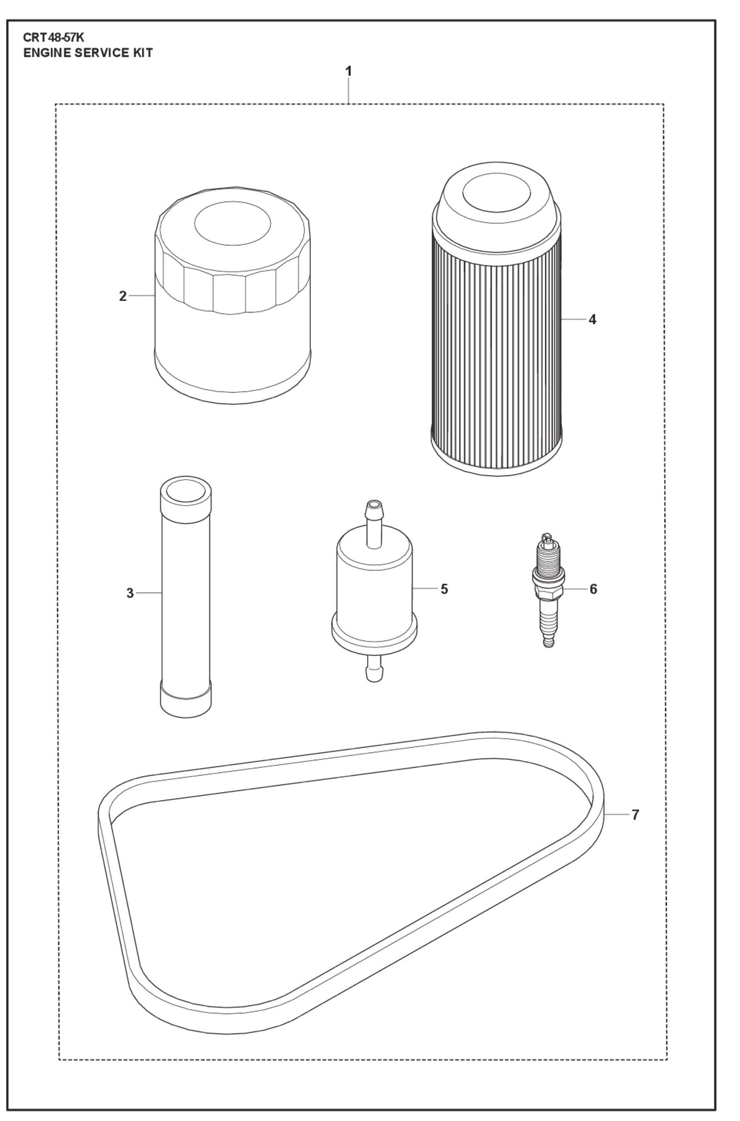 Engine Service Kit Fig (2) Parts For Ride On Trowel CRT 48 Petrol By Husqvarna