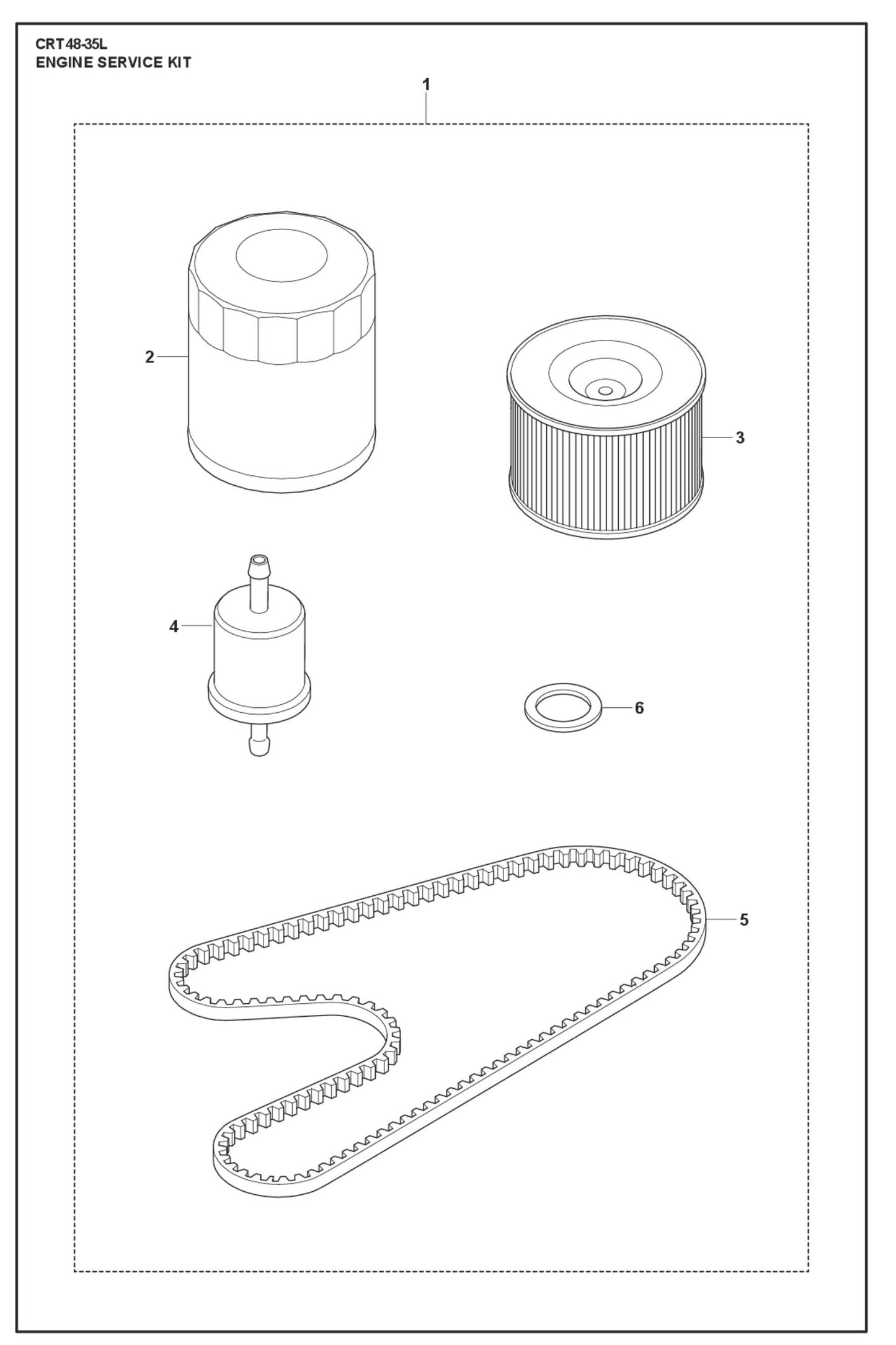 Engine Service Kit Parts For Ride On Trowel CRT 48 Diesel By Husqvarna