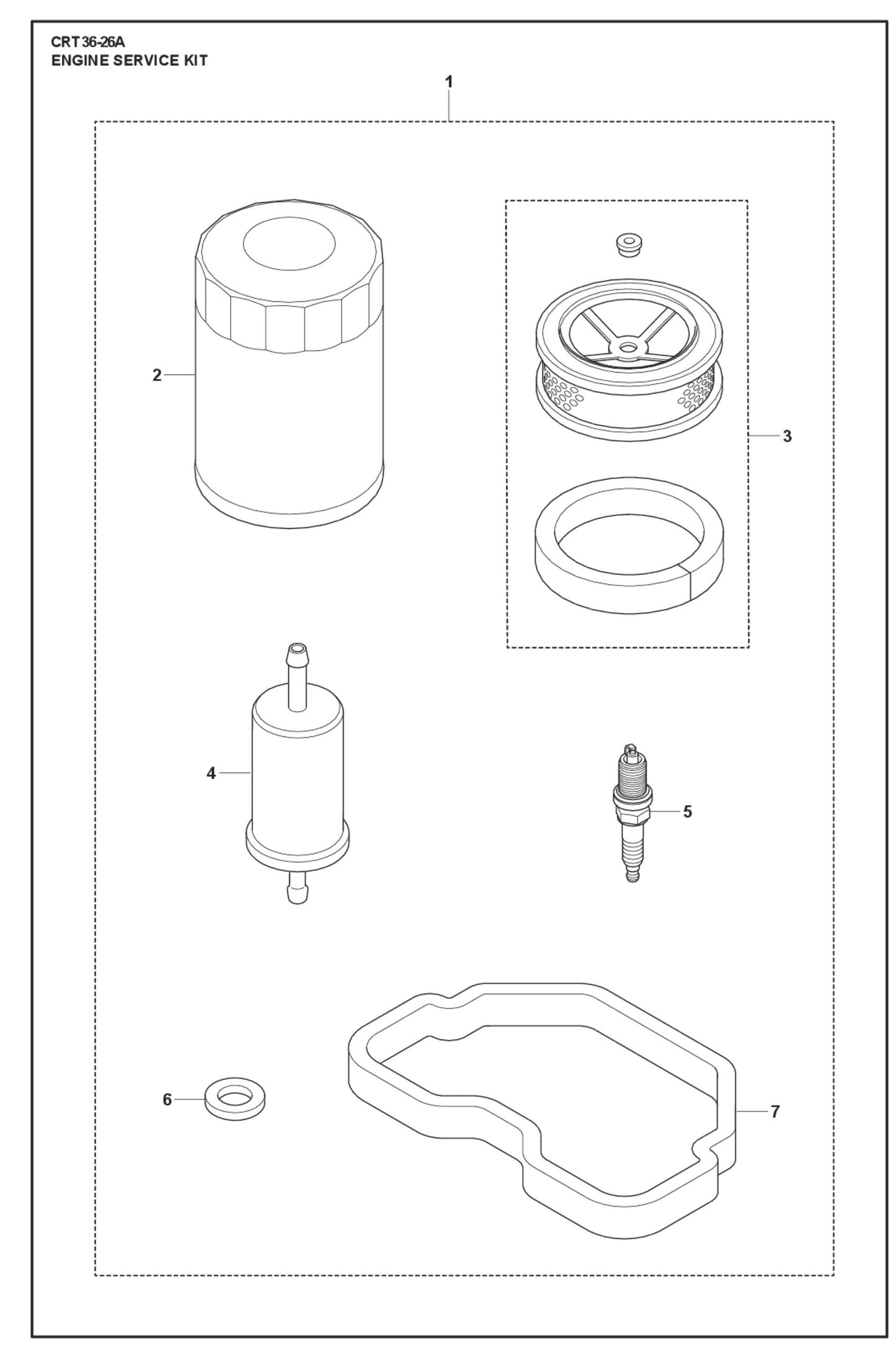 Engine Service Kit Parts For Ride On Trowel CRT 36 By Husqvarna