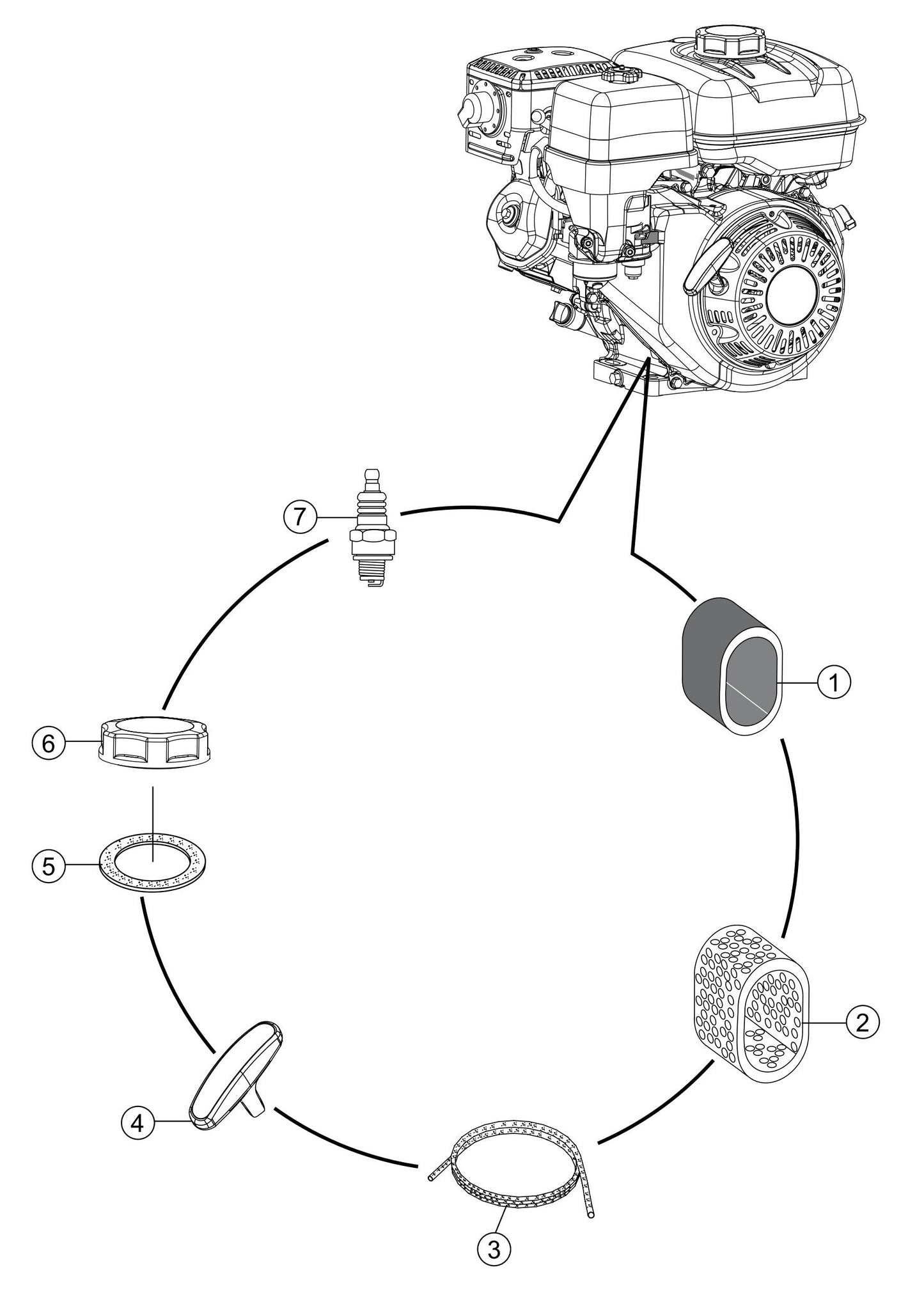 G55H Engine Service Parts By Multiquip