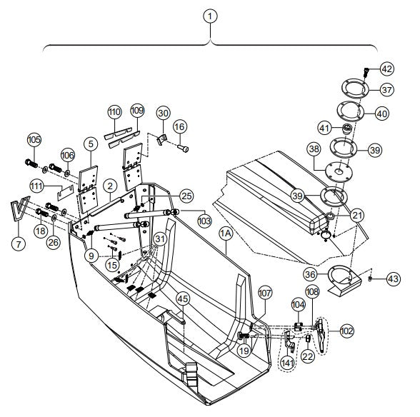 Engine Hood Assembly Parts-RX 1575, RX 157533 YANMAR 3TNV80F DIESEL ENGINE