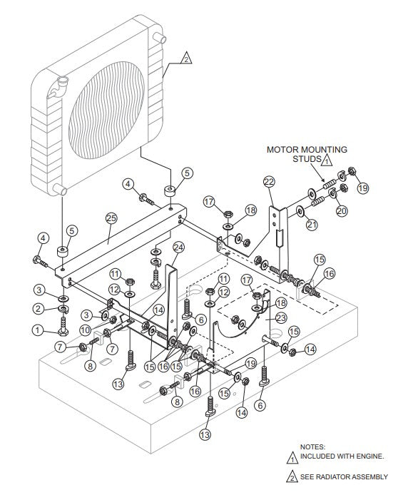 Radiator And Engine Mounting Bracket Assembly Parts-C-30HDNI