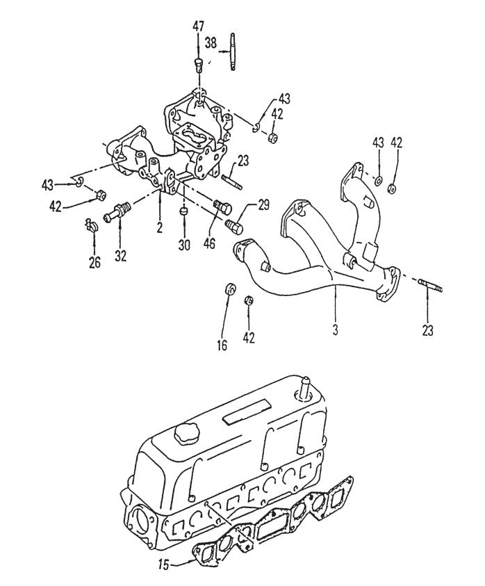 A15 NISSAN ENGINE-Manifold Assembly Parts-C-30HDNI PRECISION FUEL INJECTION S/N 240601