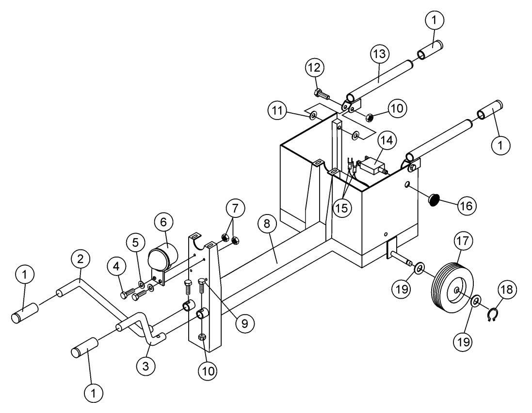 Frame Assembly Parts- WM45HCE Honda GX160UT1HX2 Gasoline Engine