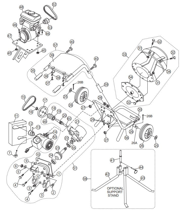 Mixer Assembly(Plastic Drum) Parts- MC3SEA, MC3SBA (B&S) , MC3PEA, MC3PBA (B&S) (EFFECTIVE S/N 230502698)
