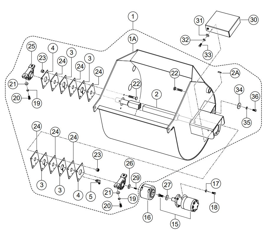 Drum Assembly Parts- PRO12/PRO12E51, PRO12E53/PRO12E53-460V HONDA GX390RT2-QNB2 GASOLINE ENGINE/ TECO WESTINGHOUSE 5HP ELECTRIC MOTOR