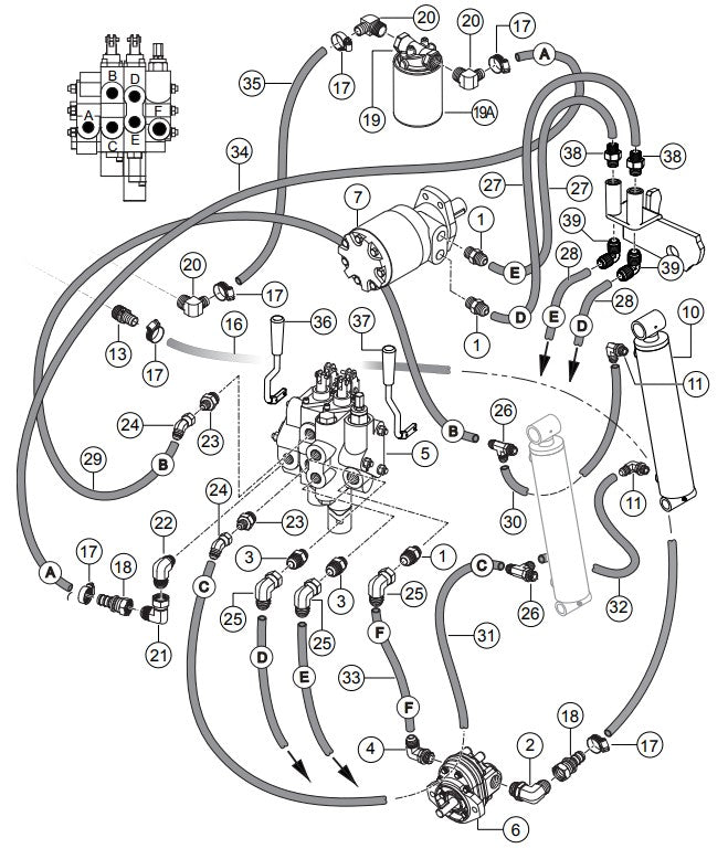 Hydraulic Assembly Parts- PRO12/PRO12E51, PRO12E53/PRO12E53-460V HONDA GX390RT2-QNB2 GASOLINE ENGINE/ TECO WESTINGHOUSE 5HP ELECTRIC MOTOR