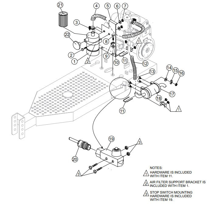 Muffler, Air Filter, And Stop Switch Assembly Parts-C30HDN NISSAN ENGINE