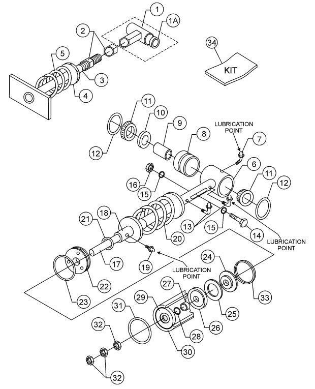 Compensator Piston Rod Assembly Parts-C30HDNI ZENITH FUEL INJECTION