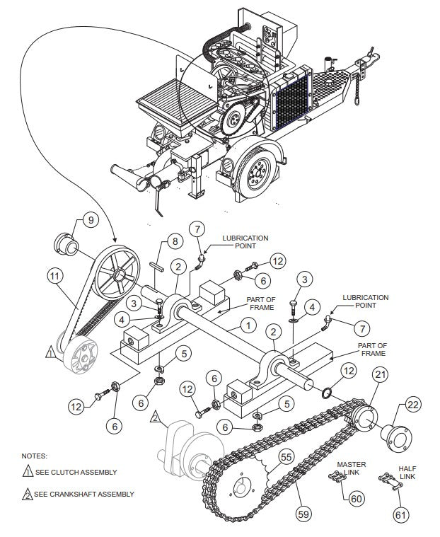 C30HDG Pump Countershaft Assembly Parts by Multiquip