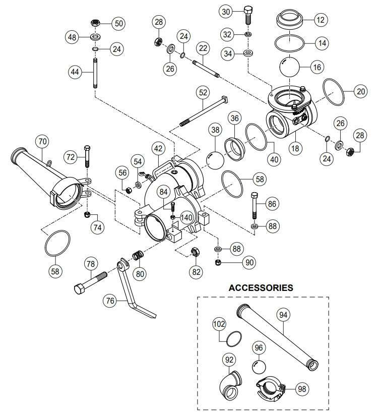 C30HDGA Pump Manifold Assembly Parts By Multiquip