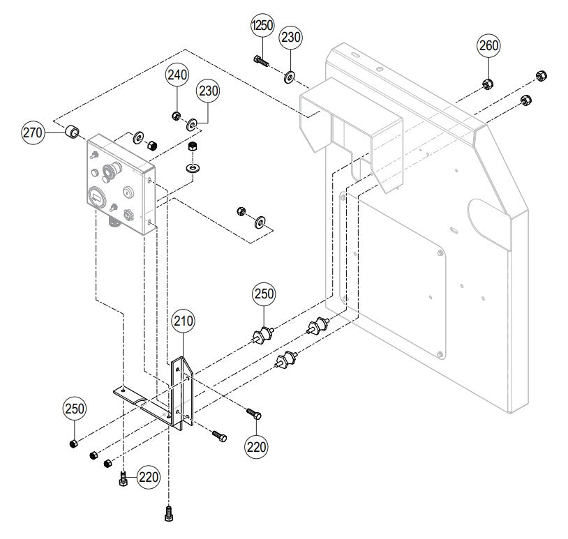 C30HDGA Pump Control Box Mounting Assembly Parts By Multiquip