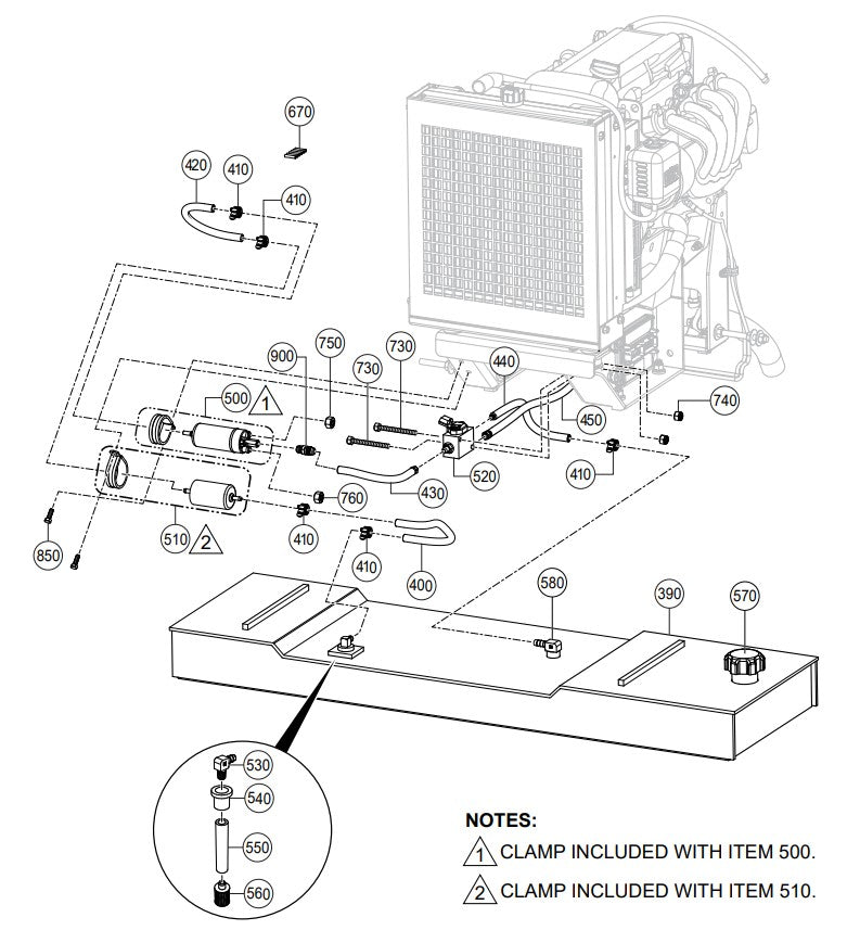C30HDGA Pump Fuel Tank Assembly Parts By Multiquip