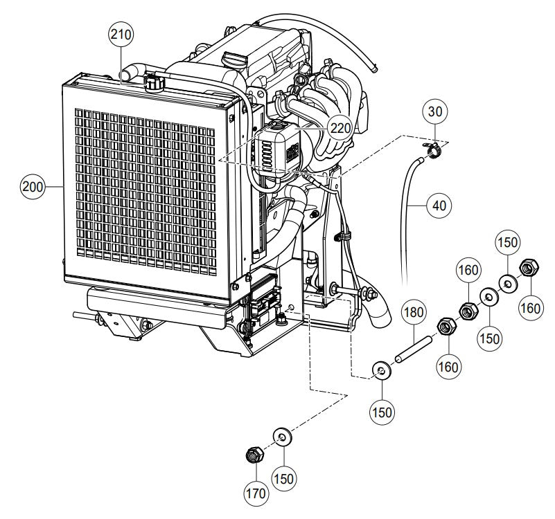 C30HDGA Pump Radiator Assembly Parts By Multiquip