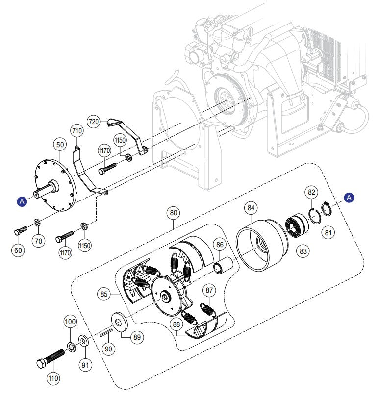 C30HDGA Pump Clutch Assembly Parts By Multiquip