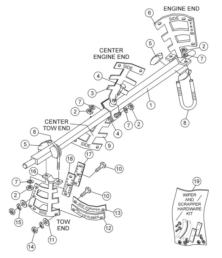 Paddle Shaft Assembly Parts- WM45H Honda GX160UT1HX2 Gasoline Engine, WM45E 1 HP Electric Motor