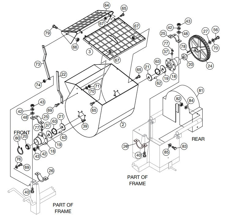 Steel Tub Assembly Parts- WM45HCE Honda GX160UT1HX2 Gasoline Engine