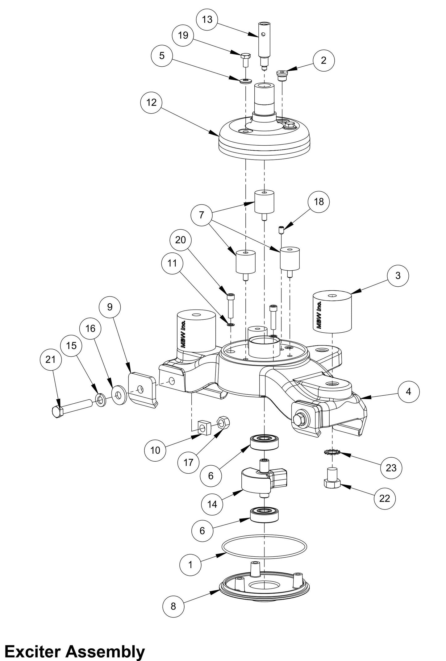 MBW-EWS500 Exciter Assembly Parts By MBW
