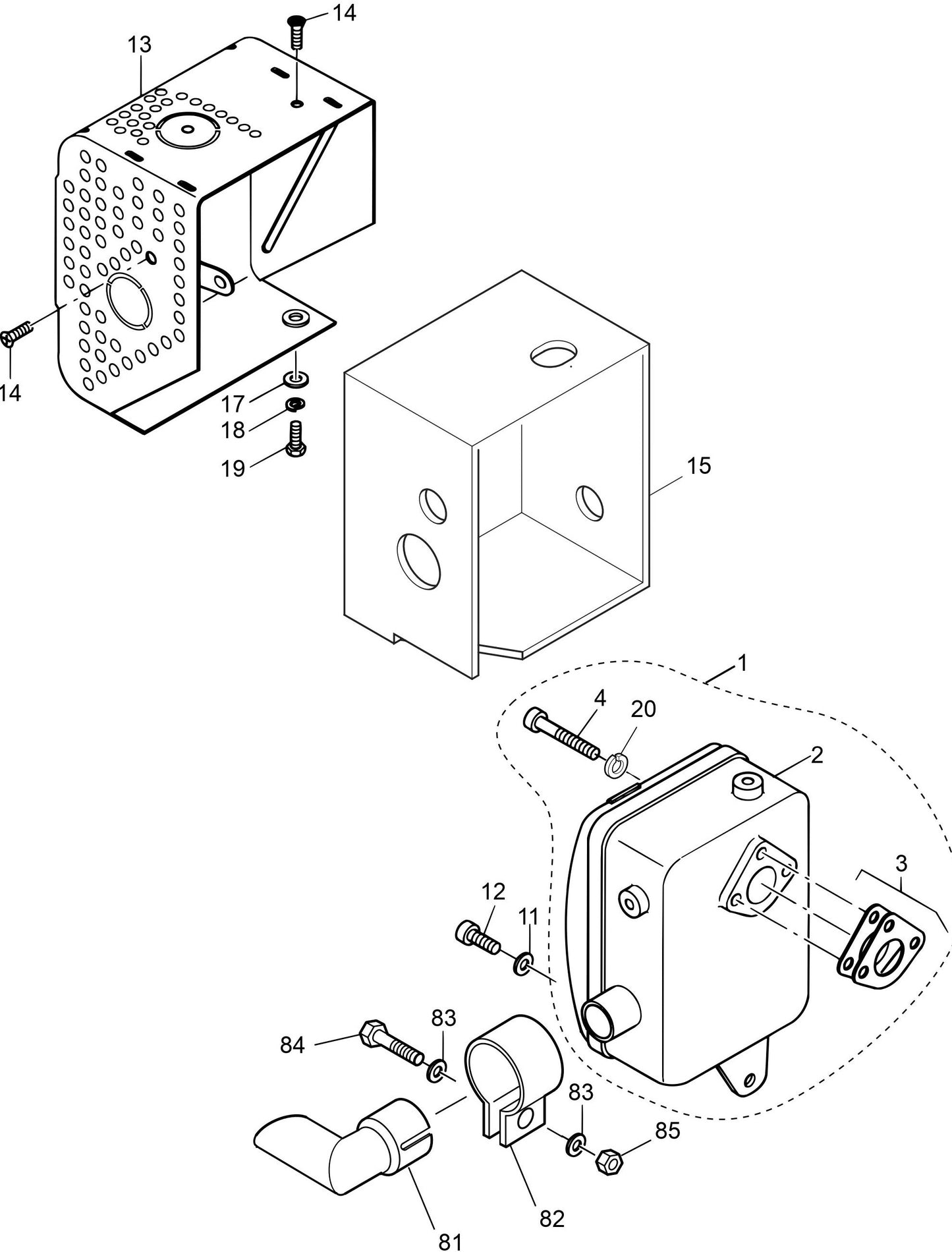 MVH308DZ HATZ 1B30 Engine Exhaust Silencer Assembly Parts