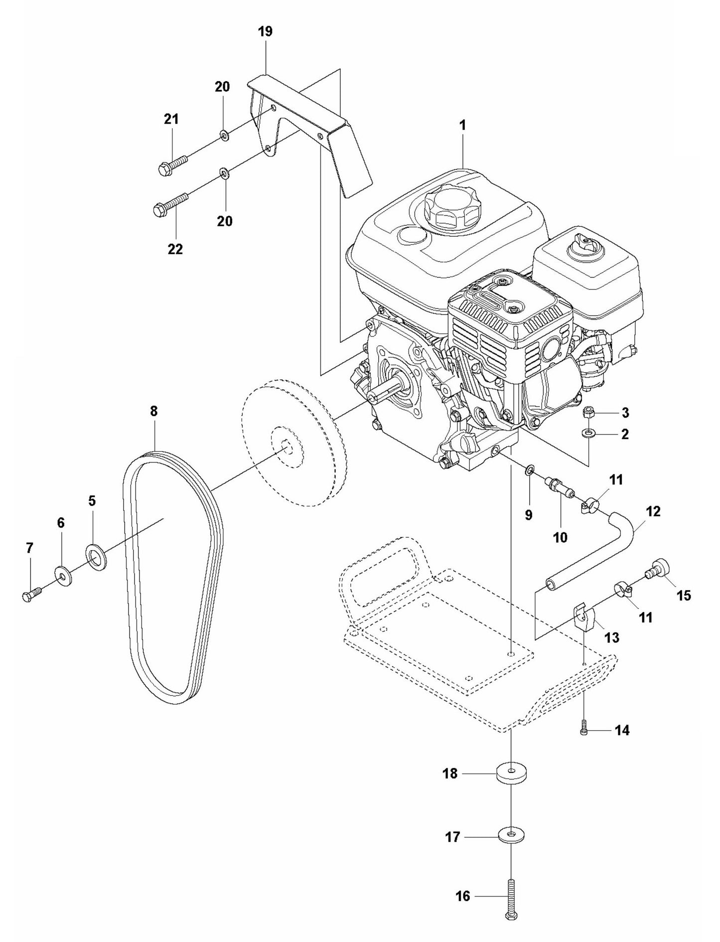 LX 90 Engine Installation Assembly Parts by Husqvarna