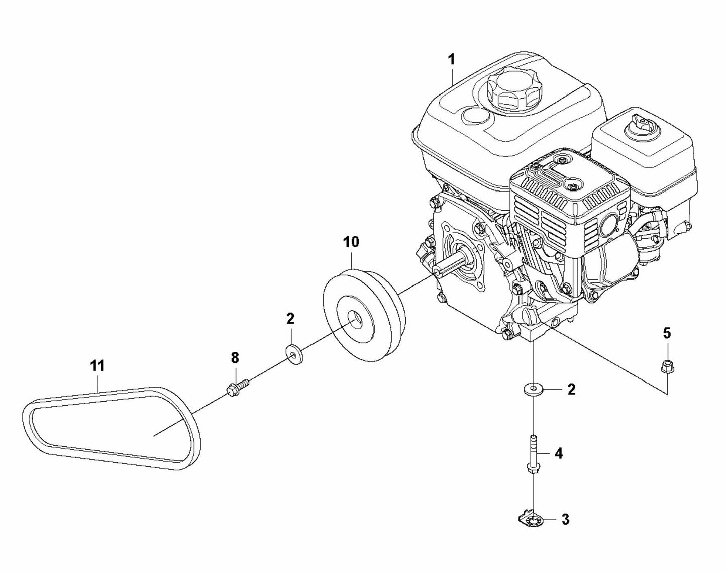LF 100 L Diesel Engine Installation-Honda Assembly Parts by Husqvarna