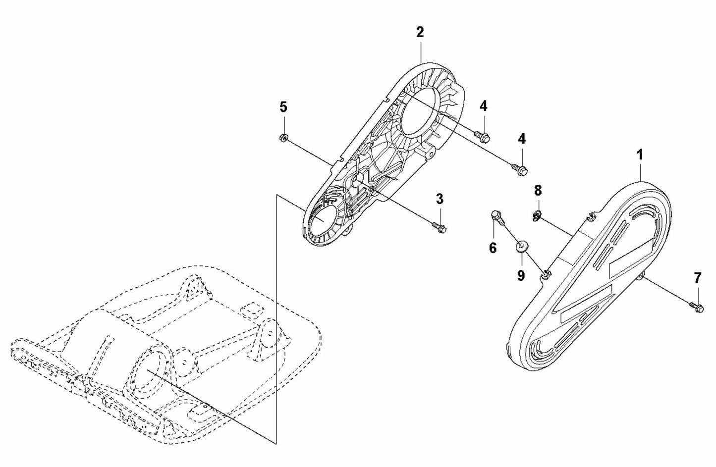 LF 100 LAT Petrol Belt Guard-Hatz Assembly Parts by Husqvarna