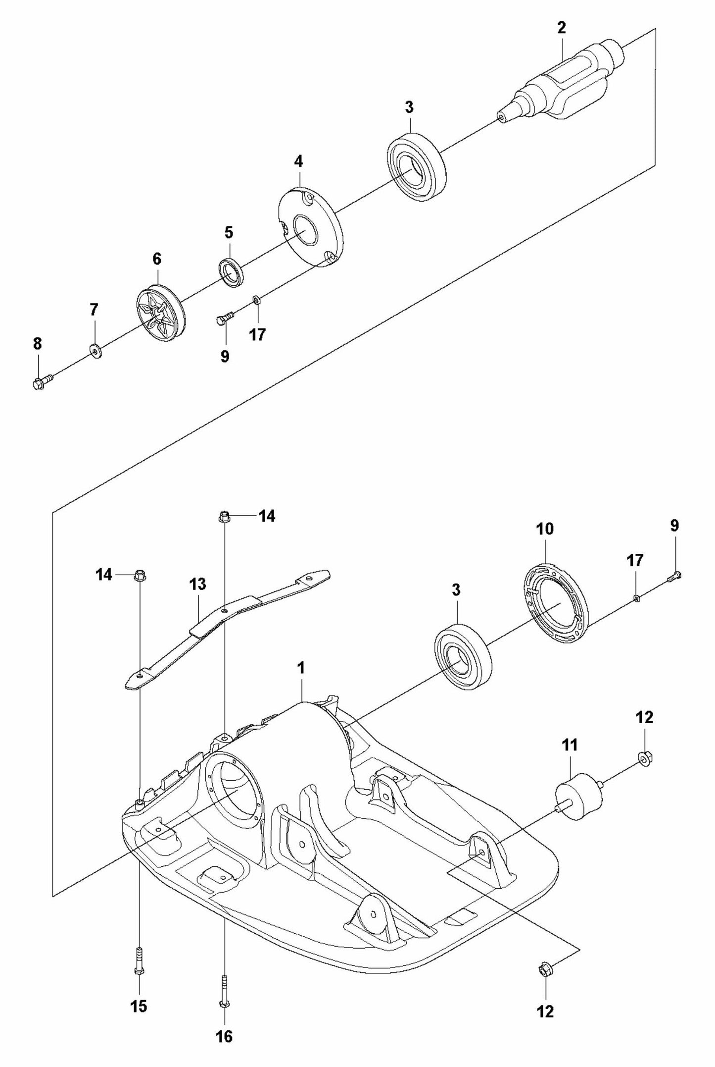 LF 100 LAT Diesel Ground Plate Installation Assembly Parts by Husqvarna