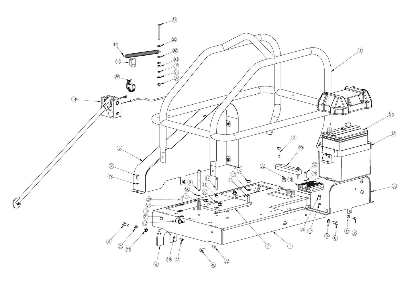 Soff Cut 2000E, 2009-30 MainFrame Assembly Parts by Husqvarna