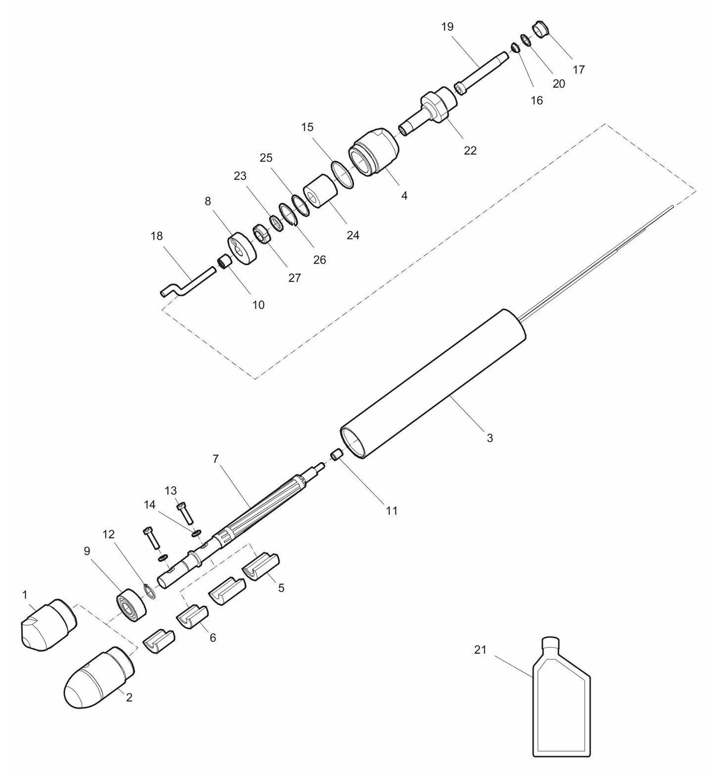 AX48 rigid cane option Vibrating element Assembly Parts by husqvarna