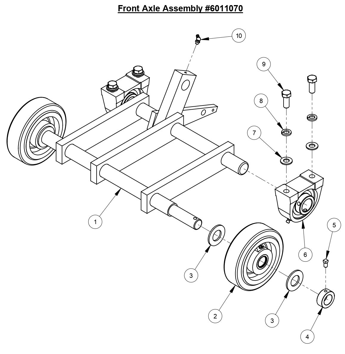 CC3500J Front Axle Assembly