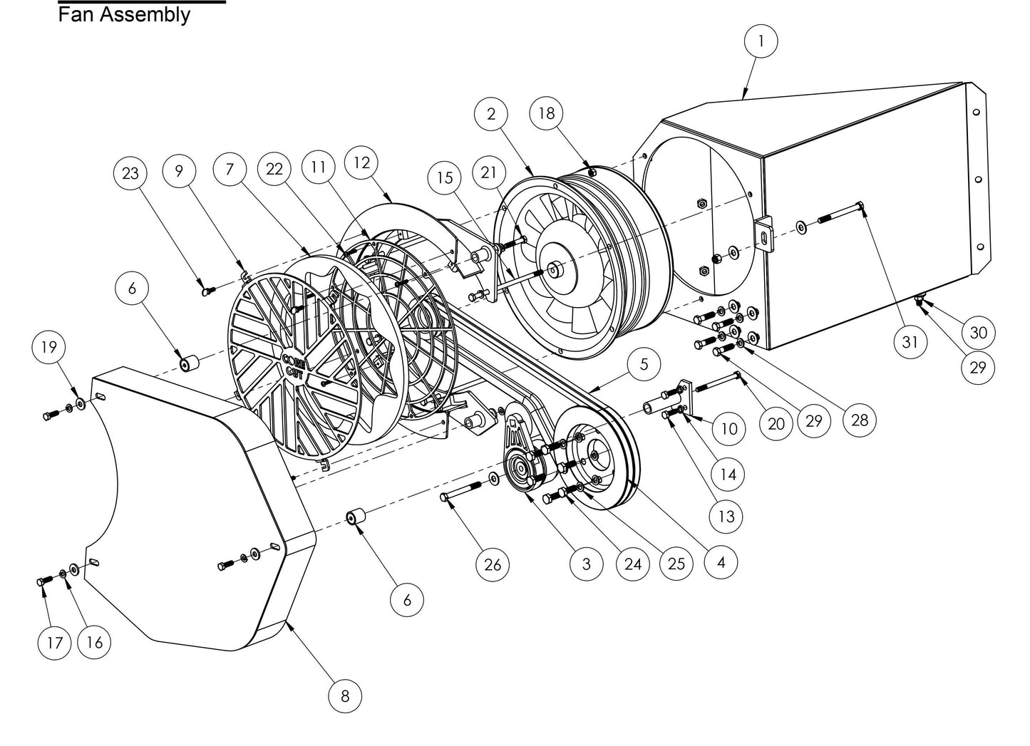CC-110D-SS / CC-110D-DC Fan Assembly Parts
