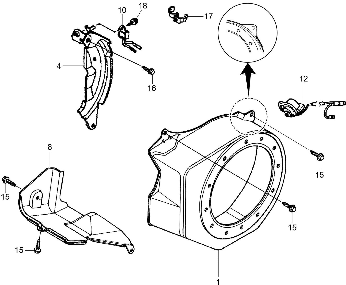 MVH128GH Honda GX160UT2SCM Fan Cover Assembly Parts