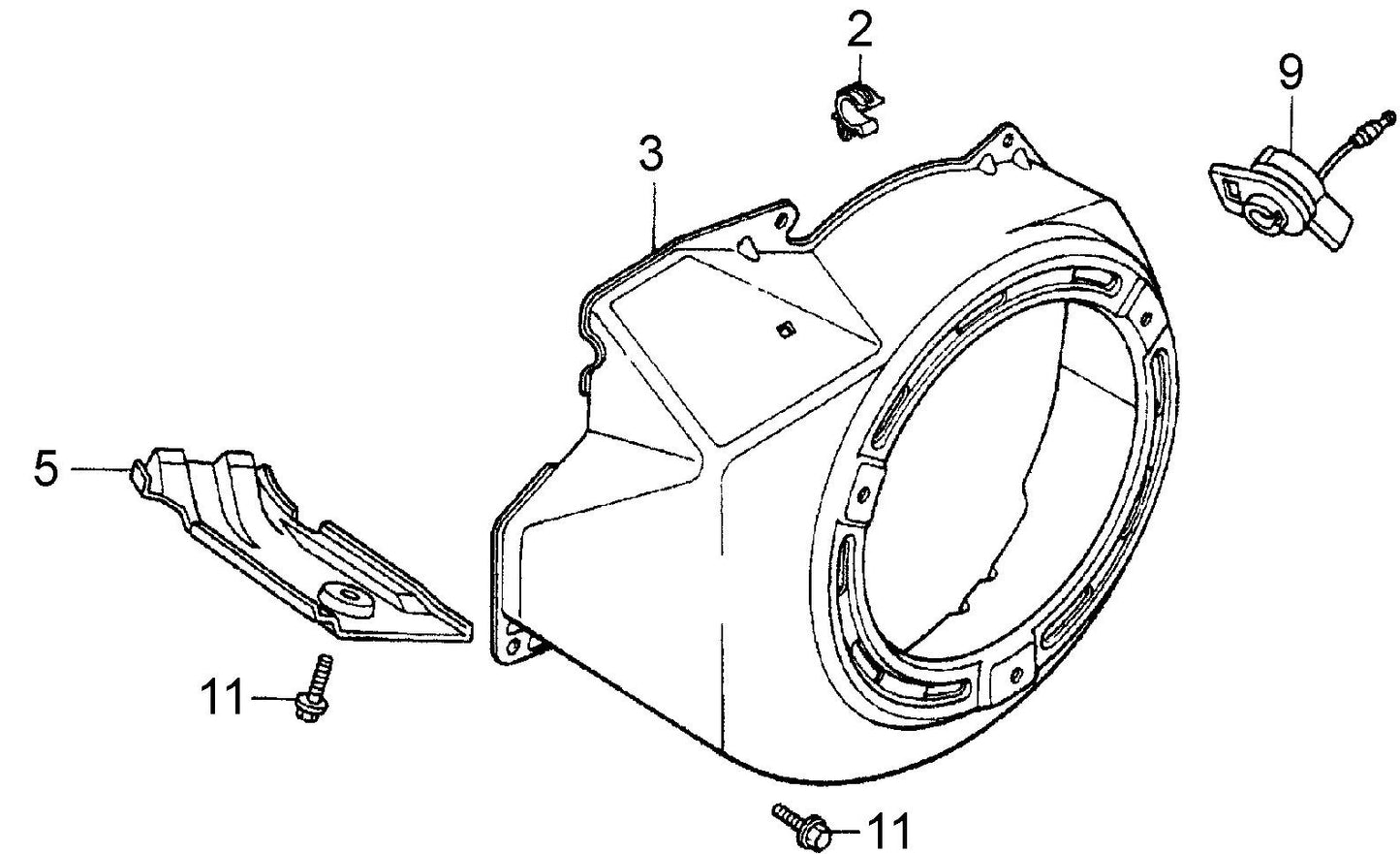 MVH402GHB HONDA GX390K1SMX2 Fan Cover Assembly Parts