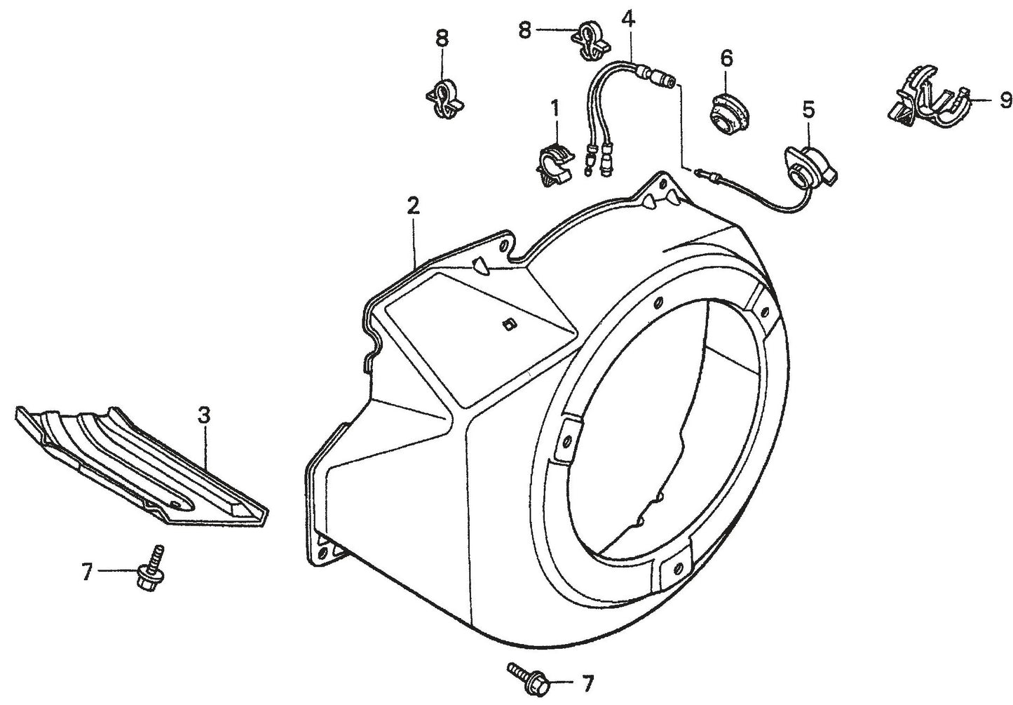 MVH200GH Honda GX240K1SMX2 Engine Fan Cover Assembly Parts