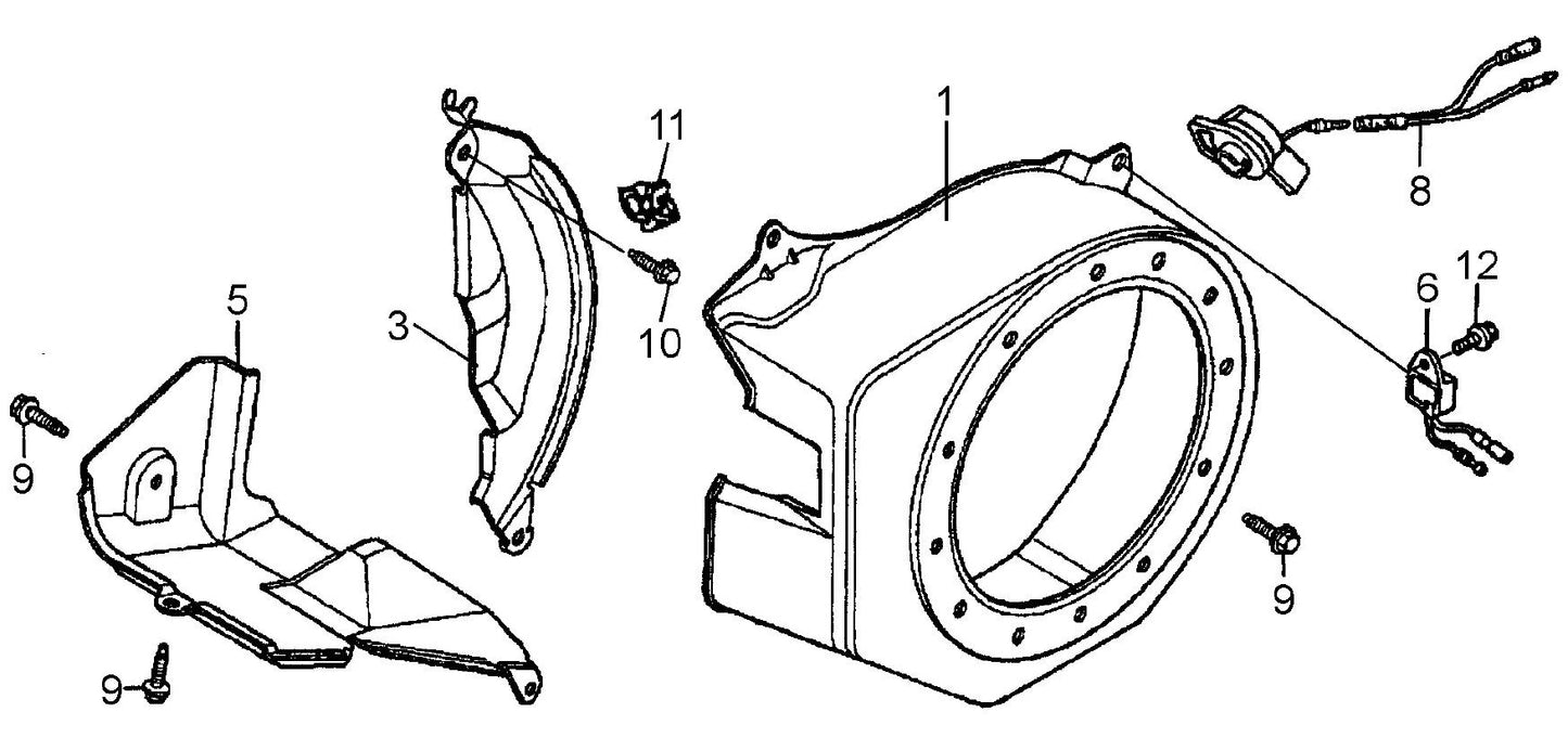 SP1G HONDA GX200UT2QXC9 Fan Cover Assembly Parts