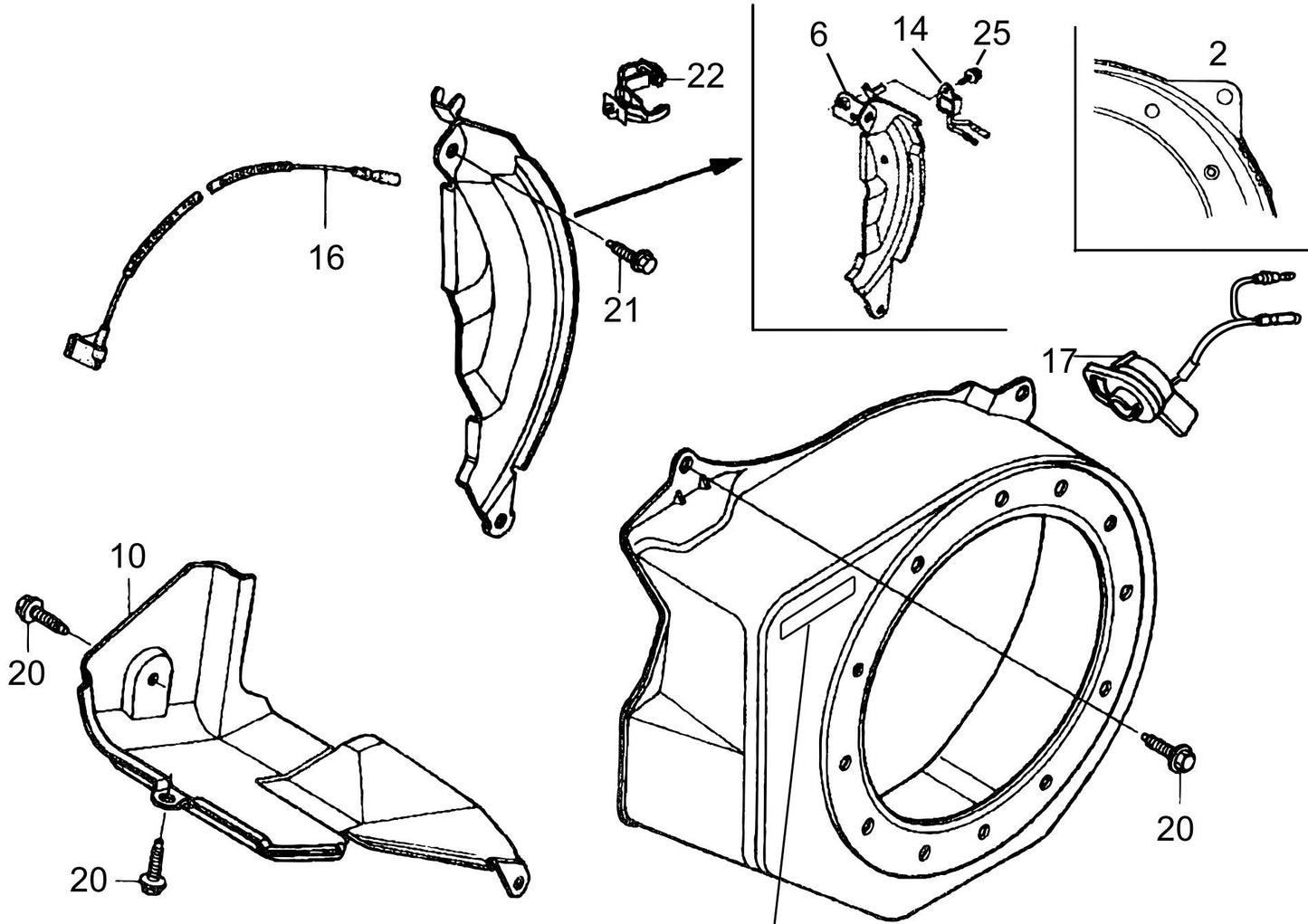 MVC88VGH/VGHW Honda GX160U1QMX2 Engine Fan Cover Assemble Parts