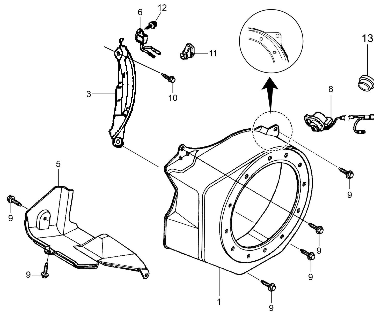 MVH158GH Honda GX200UT2SM14/SCM  Engine Fan Cover Assembly Parts
