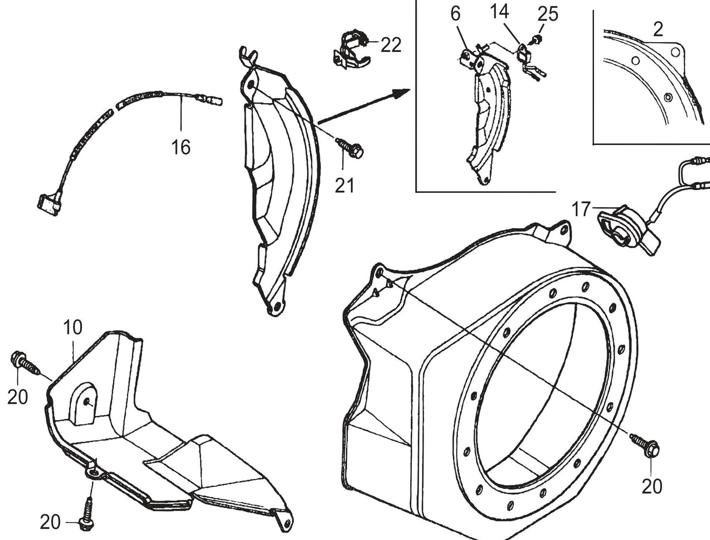 MVC80VH/VHW Fan Cover Assembly Parts
