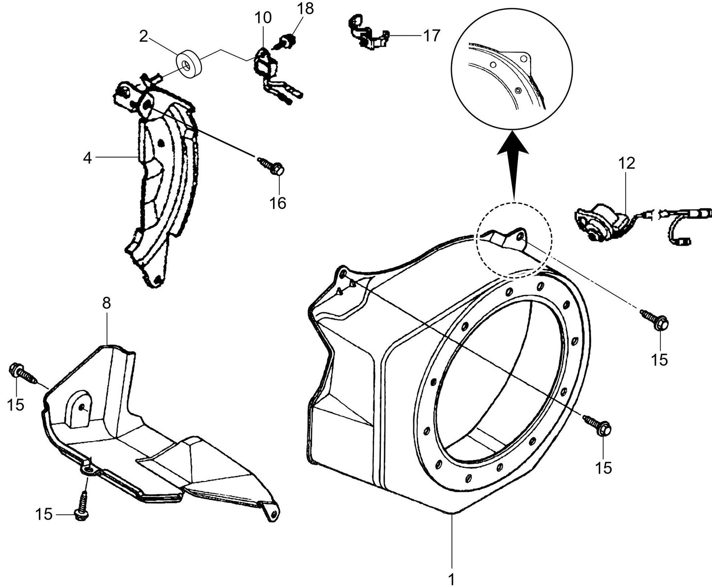 MVB85H Honda GX120UT2SM12 Engine Fan Cover Assembly Parts