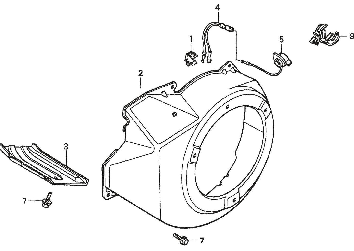 QP301TH HONDA GX240K1PA2 ENGINE Fan Cover Assembly Parts By Multiquip