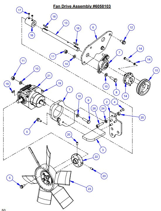 CC5048DCV, CC5048DCV-3 Fan Drive Assembly Parts
