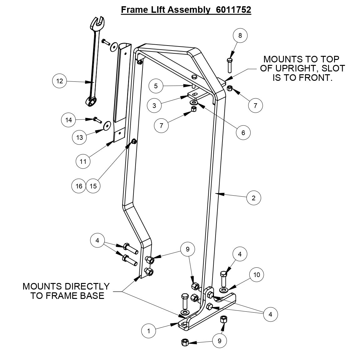 CC3500J Frame Lift Assembly